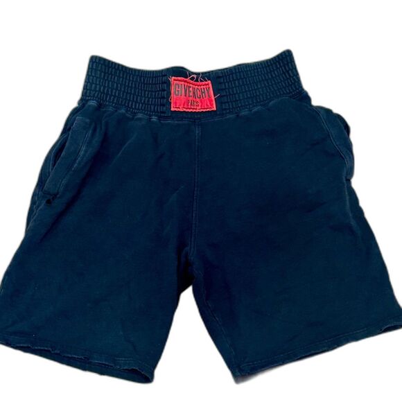 GIVENCHY Original Paris Men's Distressed Black Cotton Sweat Shorts - Size Large - Picture 2 of 7